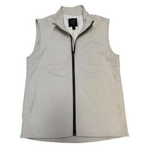 01.Algo Performance Golf Vest Mens Size S Beige UPF 40+ Moisture Wicking
